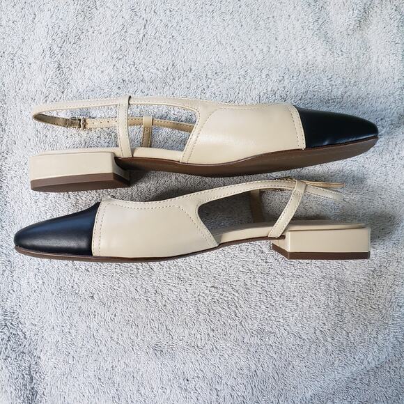 Sam Edelman Kara Slingback Womens 7.5 Beige Black Chiccore Old Money Style - Picture 3 of 8